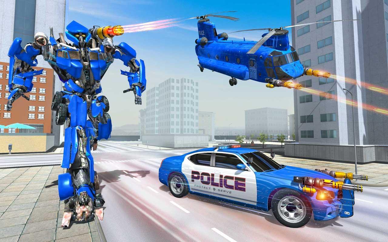 Grand Cargo Helicopter Robot Battle