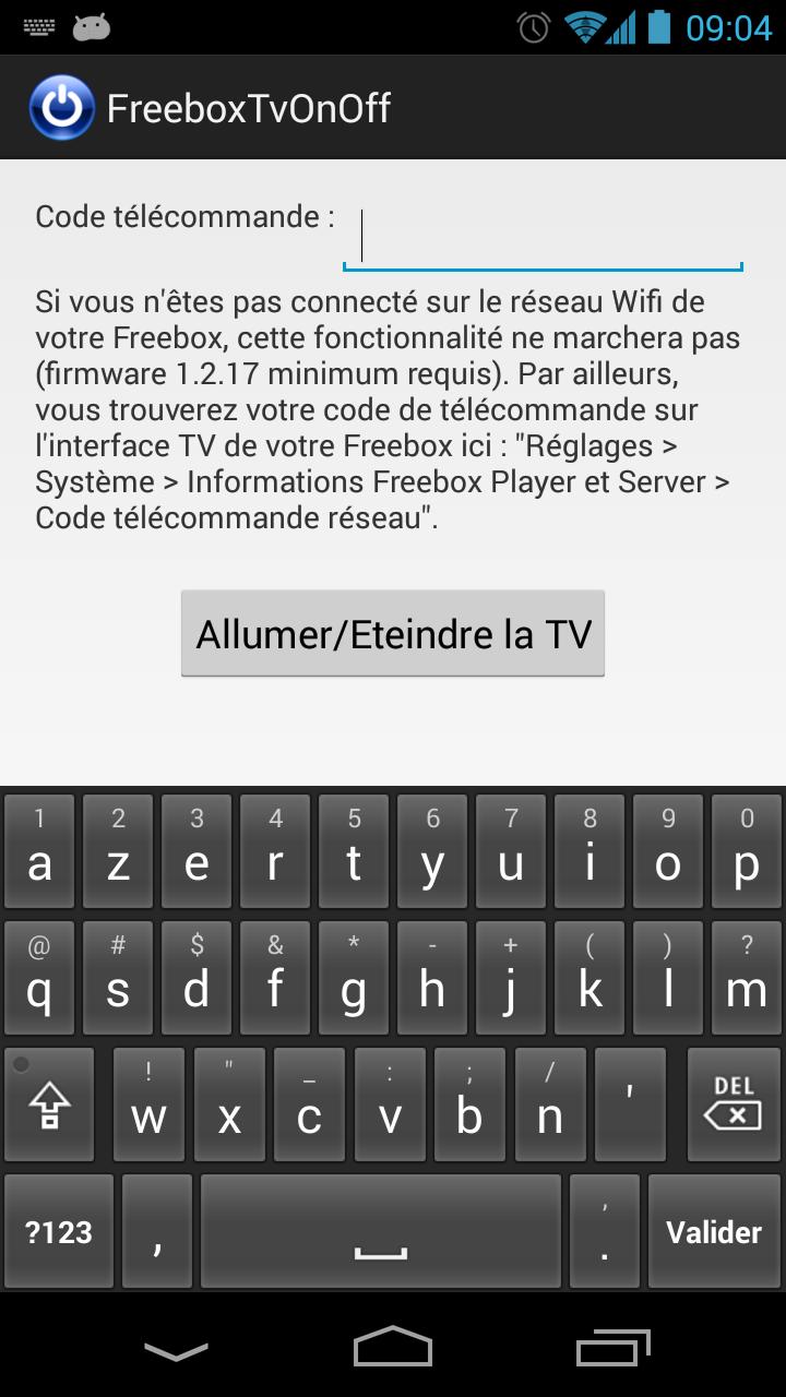Freebox TV On/Off