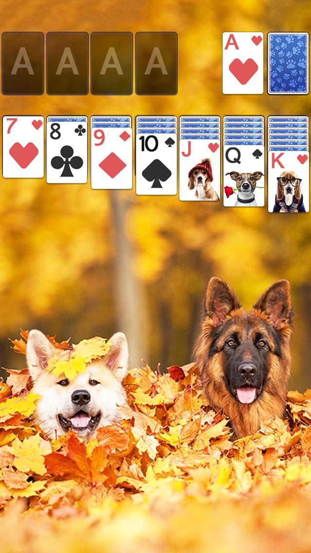 Solitaire Playful Dog Theme