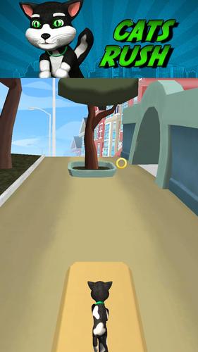 Cats Chase Tube Flee Figure